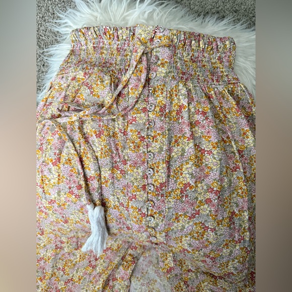 Cynthia Rowley Pink Floral Maxi Skirt with Side Slit - Picture 3 of 6